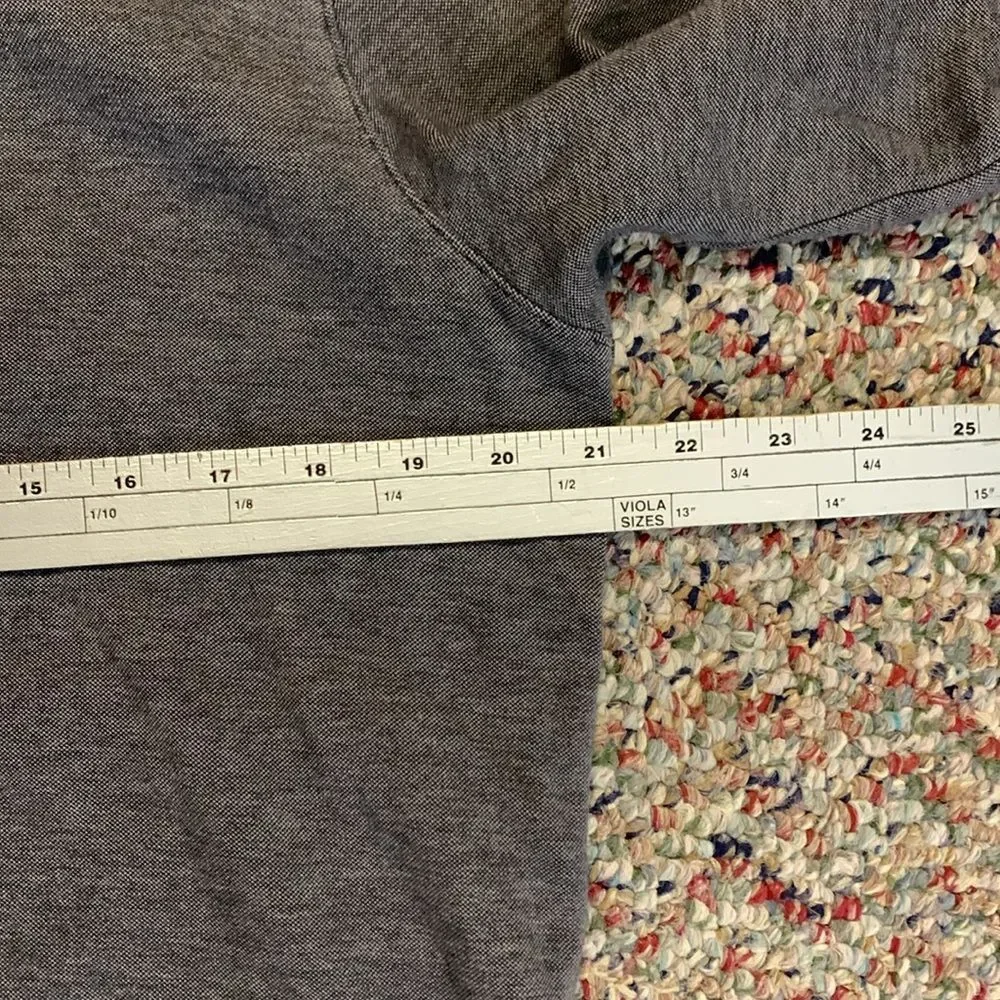 Banana Republic Men's Gray-Blue Heathered 1/4 Zip LS Pullover Sweatshirt Size M
